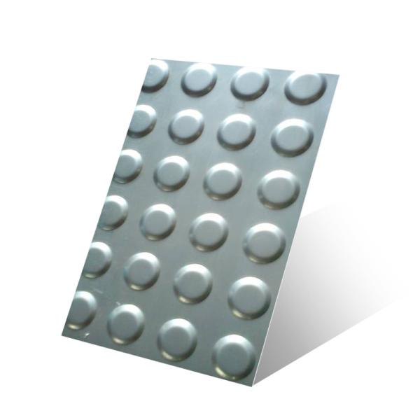 1.2mm 1.5mm Checkered Stainless Steel Plate With Flat Round Projections AiSi Standard