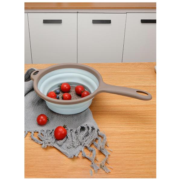 Washable Pasta Silicone Collapsible Colander Strainer Silicone Kitchen Utensil Space-Saver Folding Strainer Colander