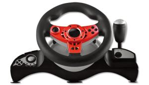 Cheap Wired Connection Video Game Steering Wheel for P4 Big Size Shape With Vibration for sale