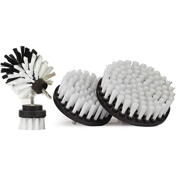 Quality White Soft Bristle Cordless Drill Attachment Cleaning Brush For Car Seats Carpet Leather wholesale