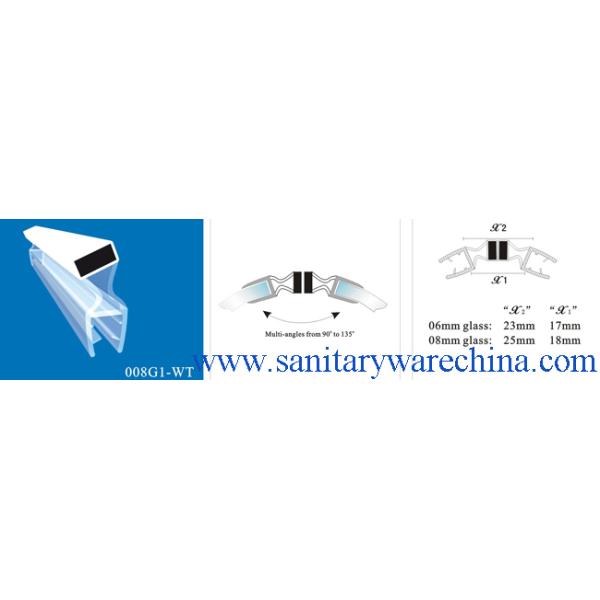 Sealing Strips/waterproof magnetic strips/shower door seals/PVC Magnetic Seal 008G1-WT
