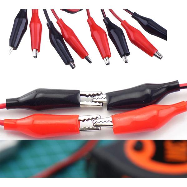 12v Double Ended Black Red Electrical Test Leads Jumper Wire Alligator Crocodile Clips Cable