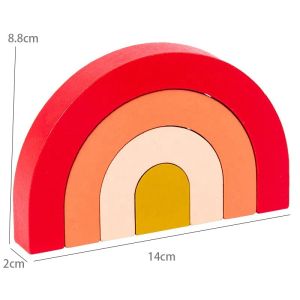 Brown 2cm INS Nordic Wooden Activity Rainbow Block Puzzles For Toddlers