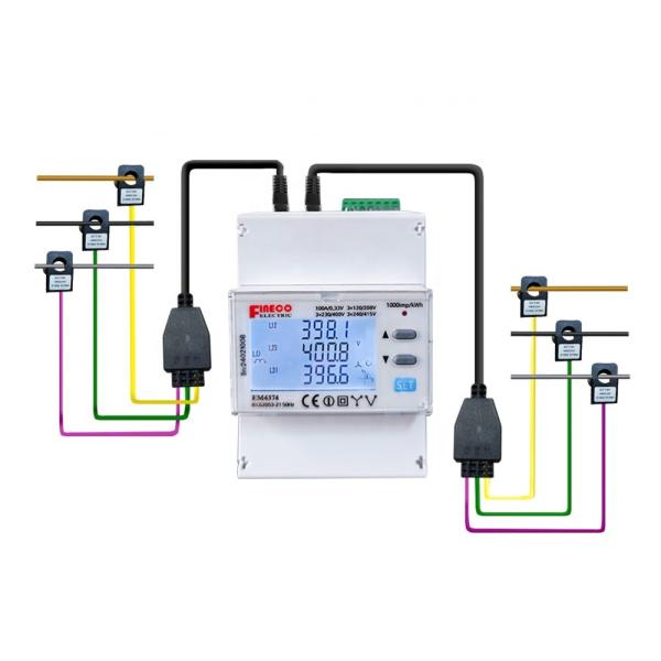 Quality 100mm x 72mm x 68mm EM4374 Multi Channel Energy Meter Rogowski Coil Meter Power Consumption Monitor wholesale