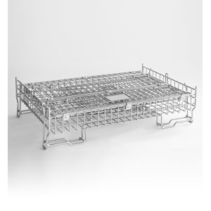 Logistics Wire Mesh Crate 4 Layers Stackable Space Saving High Visibility