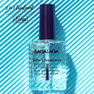 SAGALAGA 15ML 3 in 1 Fast Dry Transparent Strengthener Nails Top and Base Coat