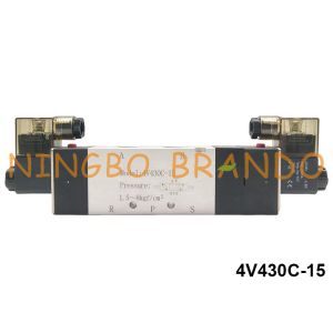 5/3 Way Pneumatic Solenoid Valve Airtac Type 4V430C-15 1/2'' 24V 220V