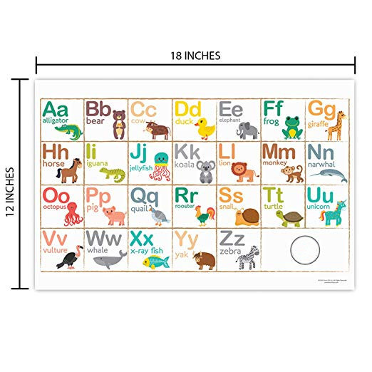 Quality Premium Plastic Adhesive Mat Safe for Feeding Children Disposable 12X18" Alphabet Design Plastic Food Placemat wholesale