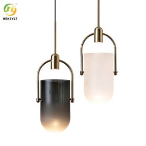 Cheap GU10 1-Light Iron Plating And Glass Smoke Gray Pendant For Bedroom for sale