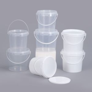 Water 900ml 1L 2L ISO9001SGS Clear Plastic Bucket With Lid for Nuts Yogurt Candy