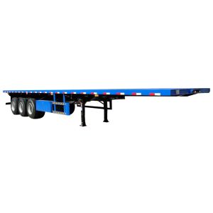 3 Axle Steel Material Container Flatbed Trailer with 40 Ton Max Payload and 3mm