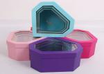 Diamond Shaped Nested Stackable Cardboard Boxes With Clear PET Window
