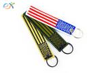 Polyester Custom Embroidered Keychain Rectangle Shape With Merrow Border