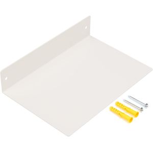 Wall Organizer L-Shaped White Metal Floating Shelf Modern Heavy Duty Wall Mount Shelf