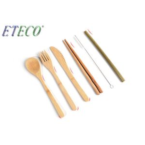 Reusable Cutlery Biodegradable Tableware Set Eco-Friendly Bamboo Dinnerware With