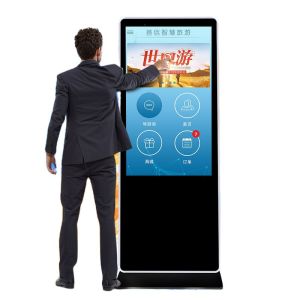 China 50 49 inch standing vertical self service kiosk PC capacitive touchscreen Android/Win11/Linux OS with wireless WIFI 4G network on sale