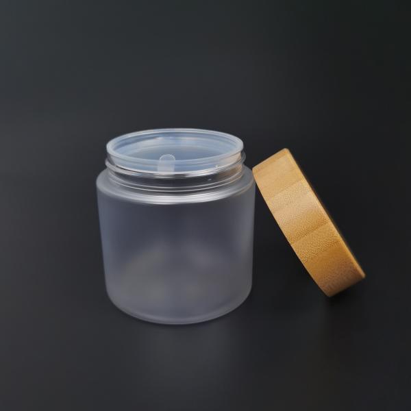 Bamboo Lid PET Serum Empty Makeup Jars 250g Cosmetic Packaging