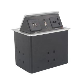 Hot sale aluminum alloy office desk socket box with usb charger for conference