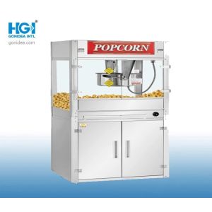 30oz Floor Standing Stainless Steel Popcorn Maker Machine With Wheel