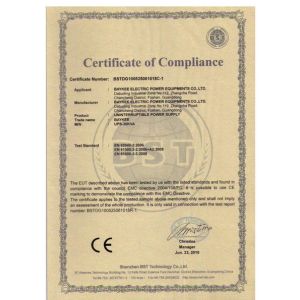 Baykee Electric Power Equipments Co., Ltd Certifications