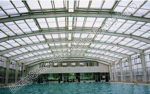 Durable Steel Structures Space Frame Roof Swimming Pool Cover Simple Installatio