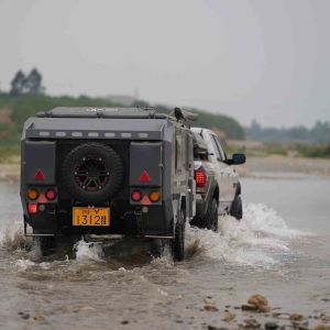 Pop Up Lightweight Hard Floor Camper NJSTAR Off Grid Travel Trailer Solar