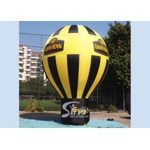 5 meters high black N yellow Grand Royal advertising inflatable roof top balloon