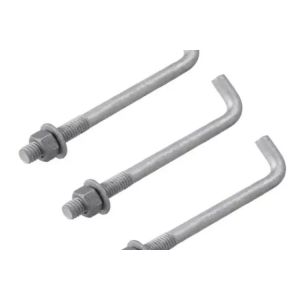 M4 M16 Carbon steel L & J Hook Bolt with nut washer Class4.8 grade 8.8 Zinc