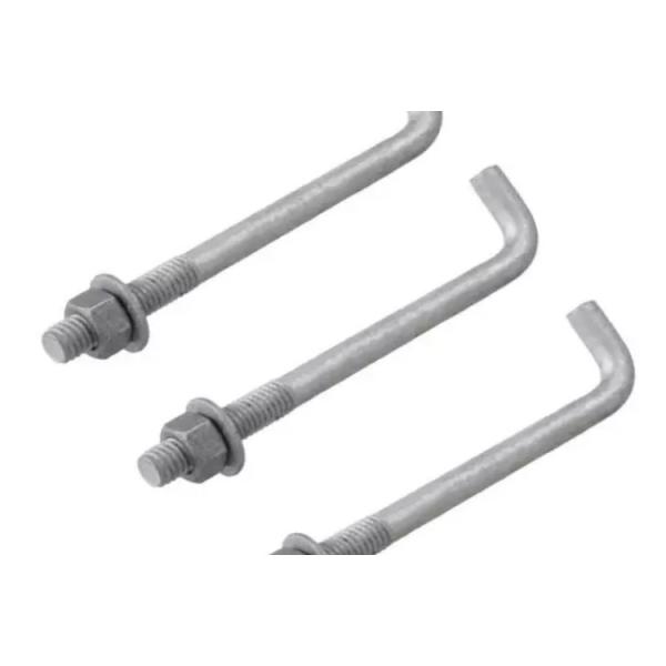 M4 M16 Carbon steel L & J Hook Bolt with nut washer Class4.8 grade 8.8 Zinc