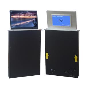 Cheap 15.6 inch FHD screen computer desk lcd monitor lift with backside mini name screen for sale