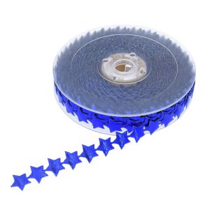 15mm*15m Ultrasonic Star Wired Ribbon Plain Pattern Jacquard Ribbon