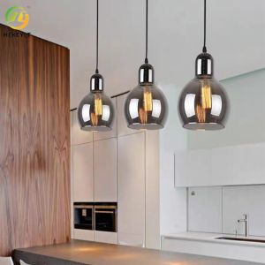 China Round E26 Nordic Glass Pendant Light Indoor Decoration D17cm X H25cm on sale