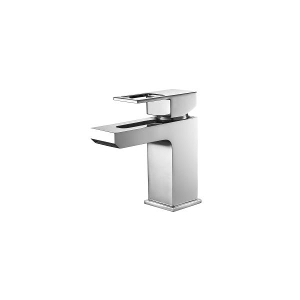Shiny Chrome Basin Mixer Faucet With Chrome Finish Brass Material Water Pressure