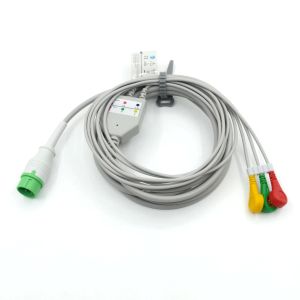 High Quality Compatible Zoncare 3 Lead ECG EKG Cable IEC Snap For Medical