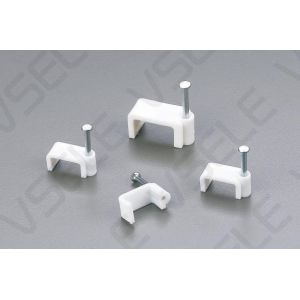 China Plastic Cable Clips With Nail Sub Line Square Wire Card Multipurpose Cable Clip Wall Fixing Mount Trough Clamp on sale