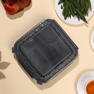 1350ml PP Hinged Lid Microwave Container 48oz 9.2''X9.5''X3''