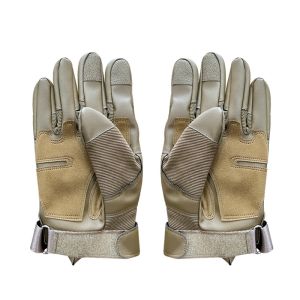 Breathable Khaki Full Finger Polyester Training Gloves for Customized Protection