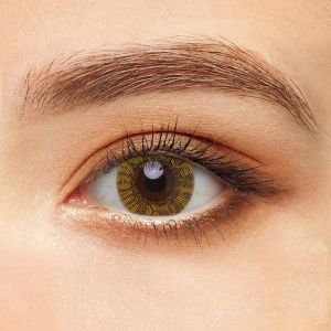 Three Tone Opaque Colored Contacts Sandy Brown Lens Non Prescription
