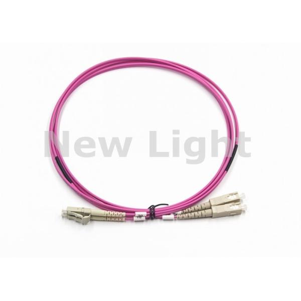 LC UPC To SC UPC Optical Fiber Patch Cord Duplex 2.0mm PVC OM4 Multimode 50 /