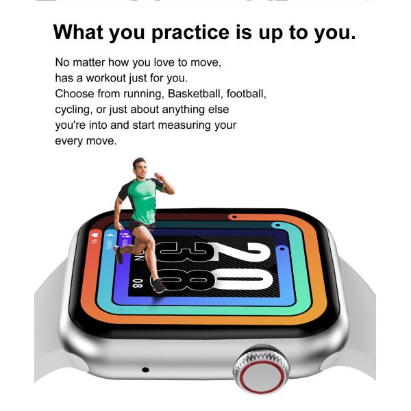 DT100 44mm Smart Watch Series6 Men Bluetooth Call 1.75" Full Touch ECG Blood Pressure Women Find Mobile PhonSmartwatch