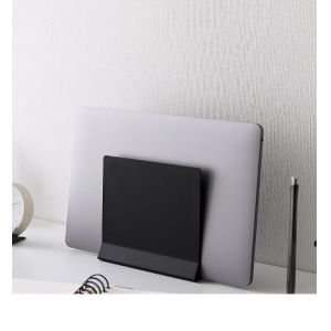 China Perfect Standing Desk Laptop Storage Rack Metal Slim Laptop Stand Black Tower Organizer on sale