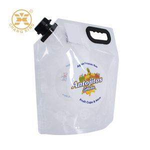 China Food Grade Fruit Flavored Soda Packing Spout Bag Tomato Drink Pouch With Spout For Fruit Juice Vegetable Juice on sale