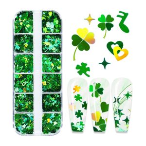 Cheap Thousand Choices Offered Box Irish Festival Collection Sequins St. Patrick's Day Sequins Clover Green Sequins for Nails Accesories for sale