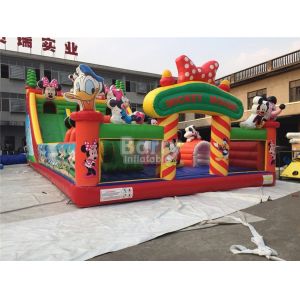 Kids Bounce Castle Inflatable Playground / Inflatable Fun Park Mickey Cartoon