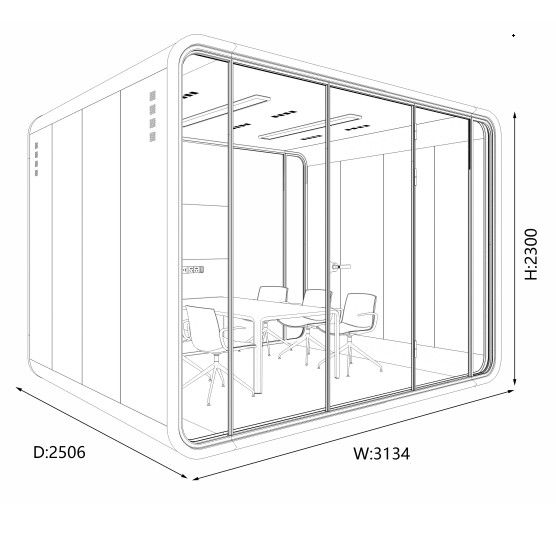 XXL Size Multiple People Acoustics Silence Meeting Pods