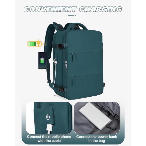 Waterproof Airline Approved Carry On Laptop College Hiking Travel Backpack With Shoe Compartment For Women Men