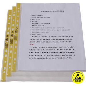 Clear ESD Document Protector Sleeves With 11 Holes