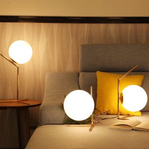 Modern Glass Ball table lamps Gold Nordic Simple Bedroom Bedside scandinavian
