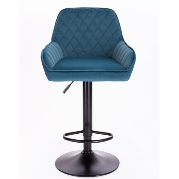 Kitchen Navy Blue Fabric Bar Stools Height Adjustable Counter Bar Pub