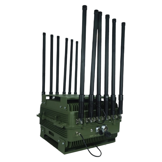 High Power 590W 12 Band Anti Drone System with 0.5-1KM Range UAV Jammer for